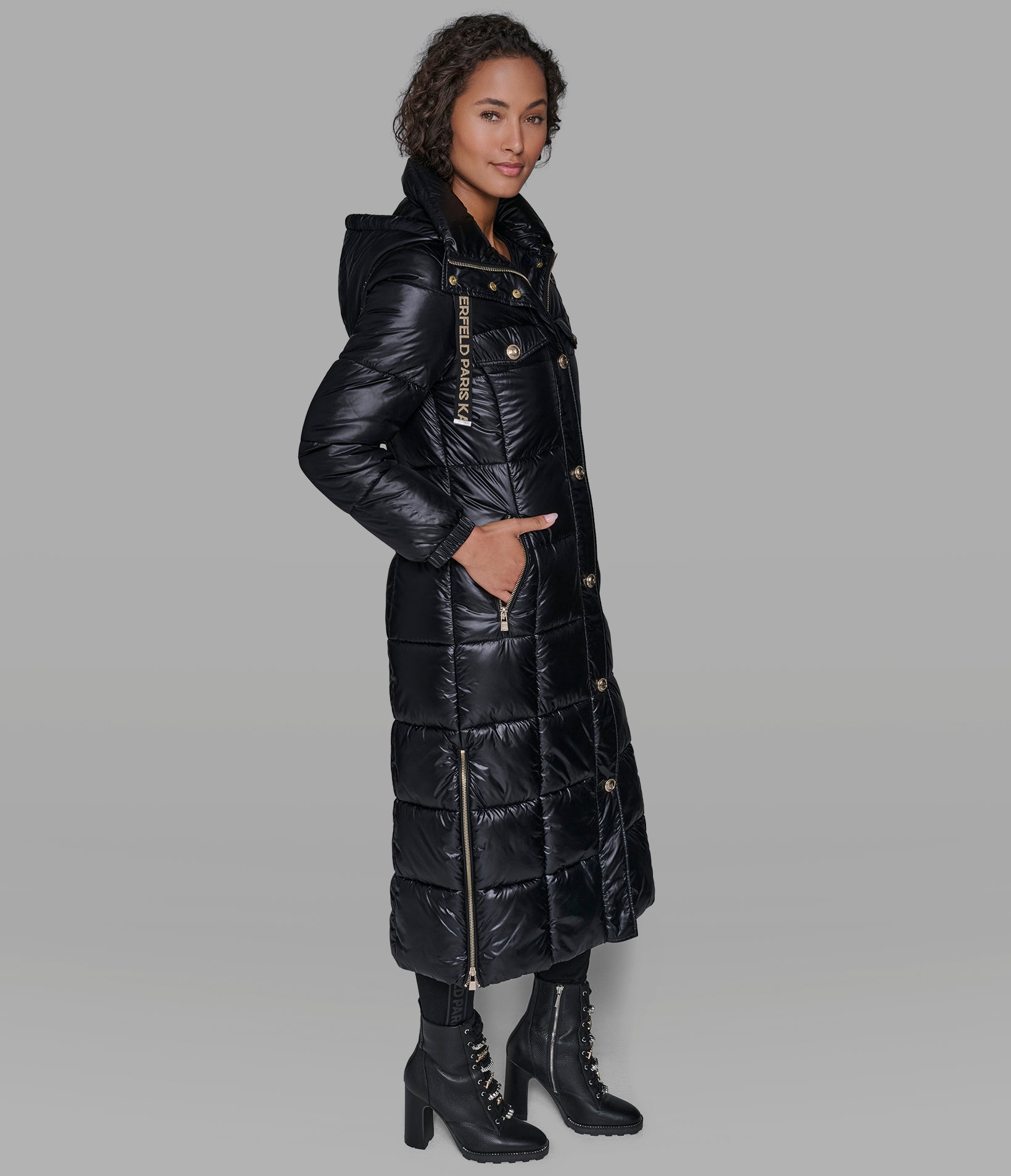 Maxi Puffer With Kl Buttons | Outerwear | Karl Lagerfeld Paris