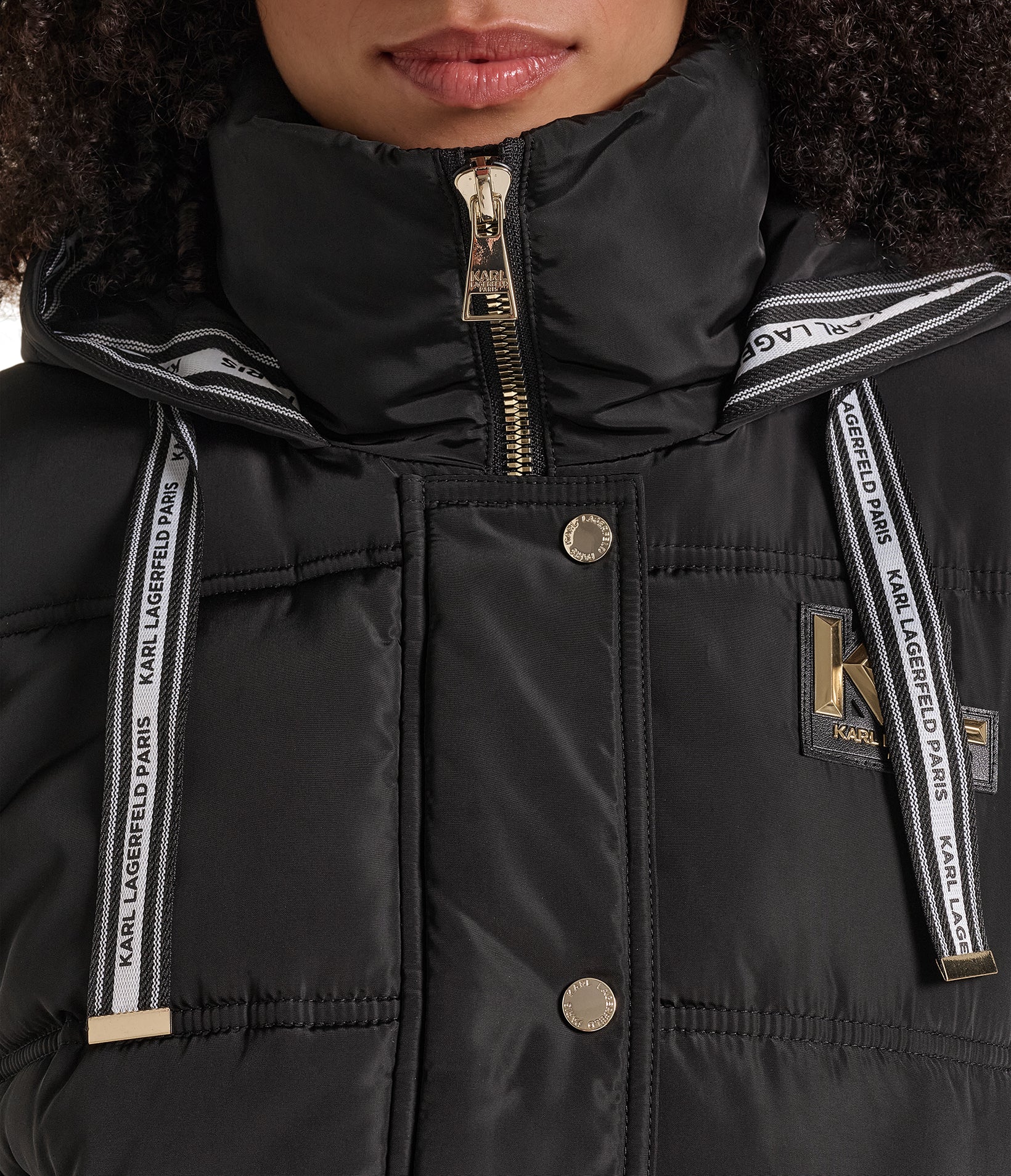 CROPPED VEST LONG SLEEVE PUFFER COAT VIEW 6