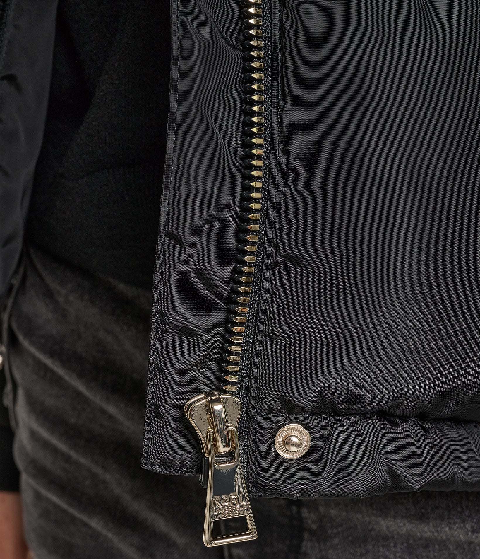 CROPPED VEST LONG SLEEVE PUFFER COAT VIEW 9