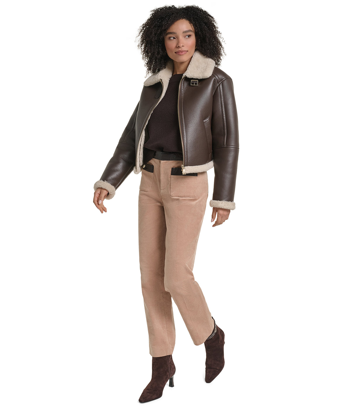 CROPPED FAUX SHEARLING JACKET VIEW 5