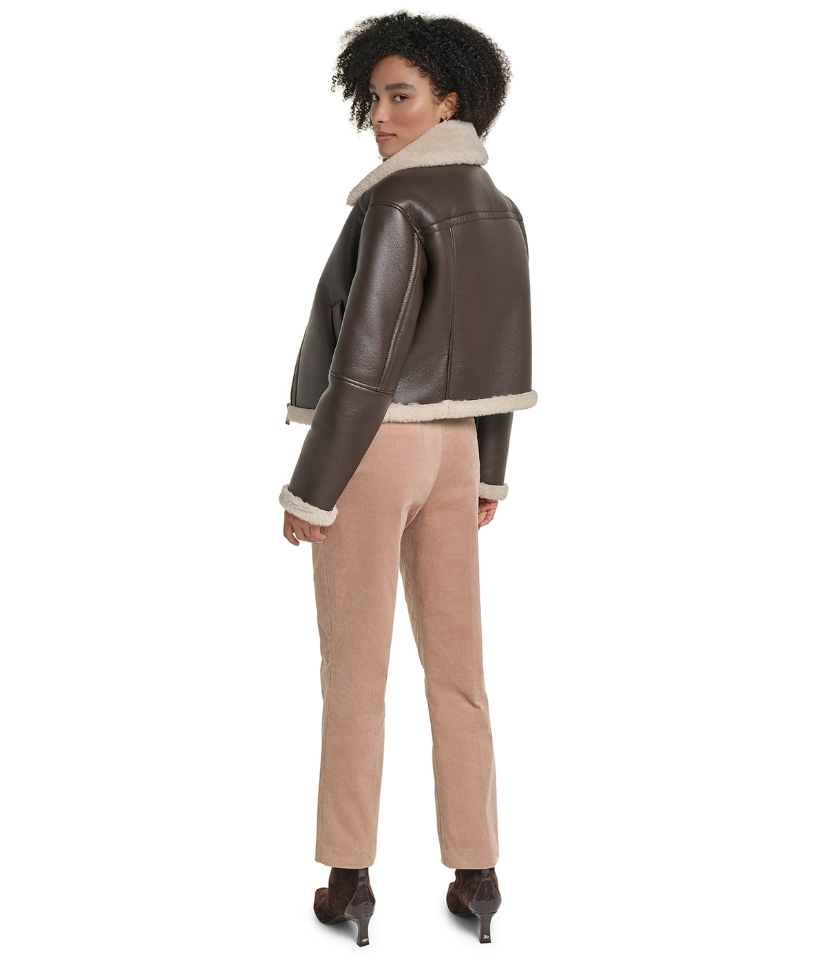 CROPPED FAUX SHEARLING JACKET VIEW 6