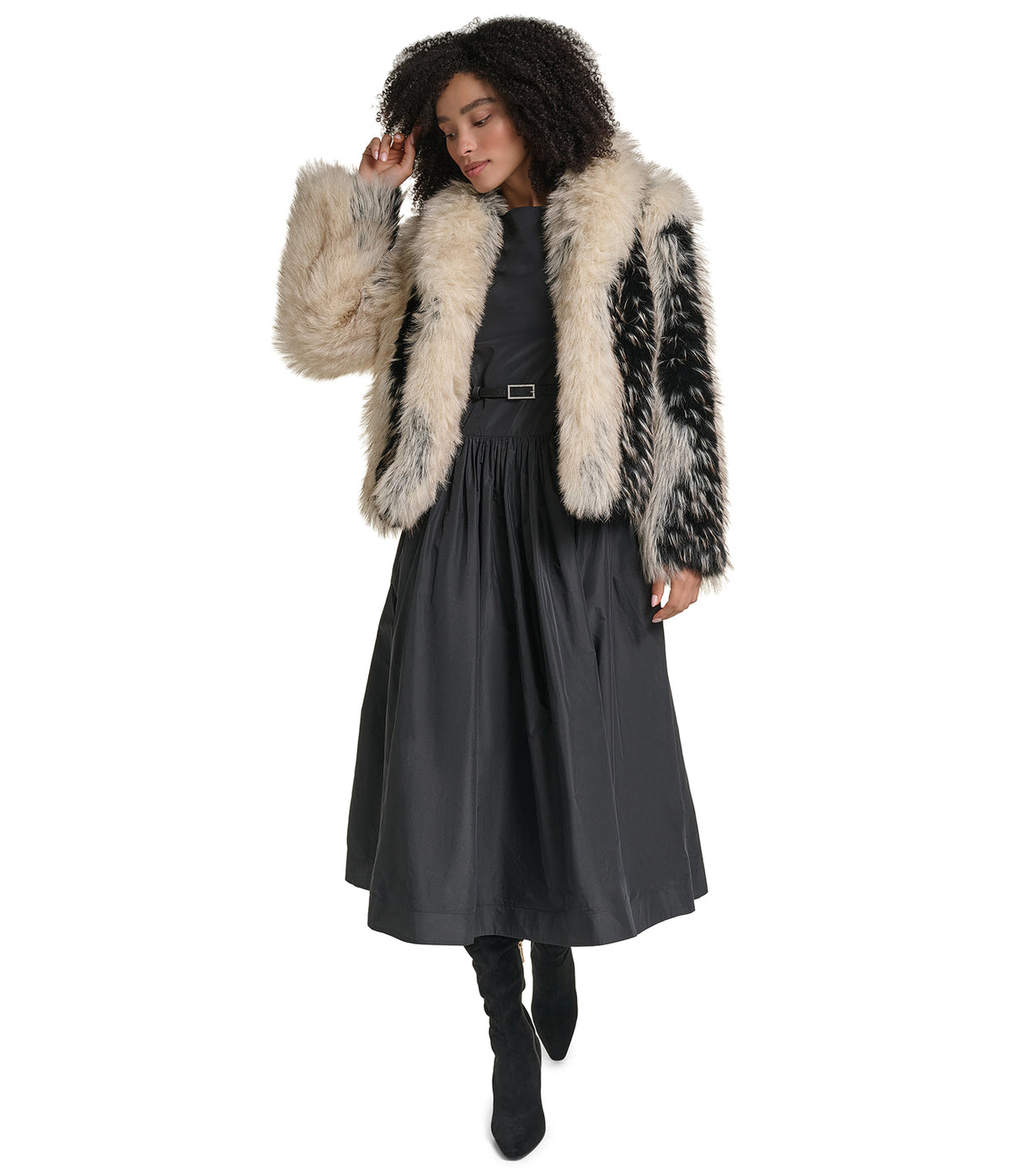 CROPPED FAUX FUR JACKET VIEW 6