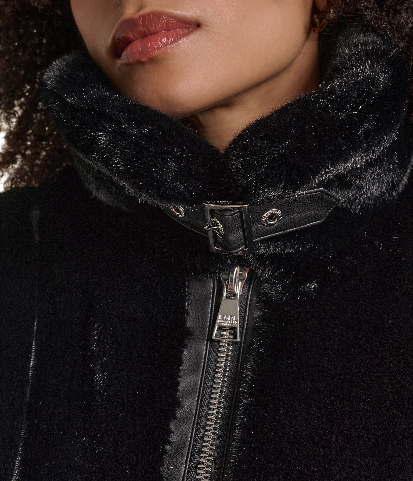 CHANNEL FAUX MINK AND PU BOMBER VIEW 8