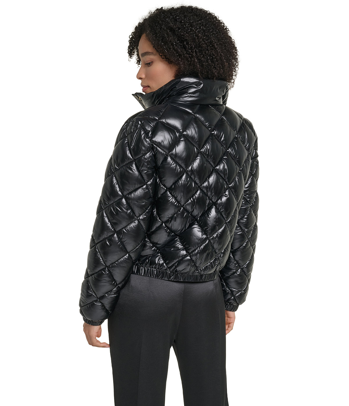 CROPPED LOGO BUTTON PUFFER VIEW 3