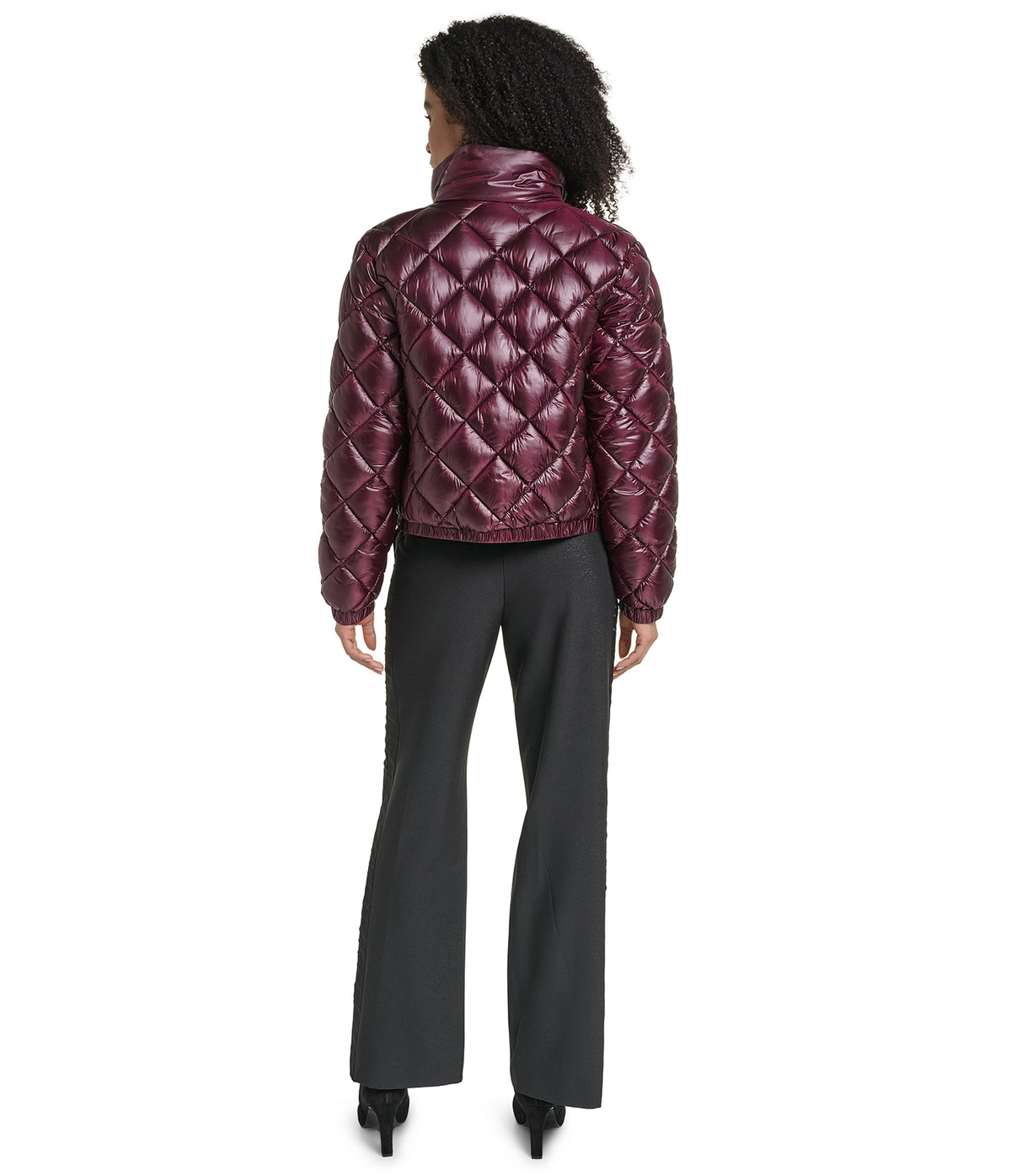 CROPPED QUILTED BUTTON DETAIL JACKET VIEW 2