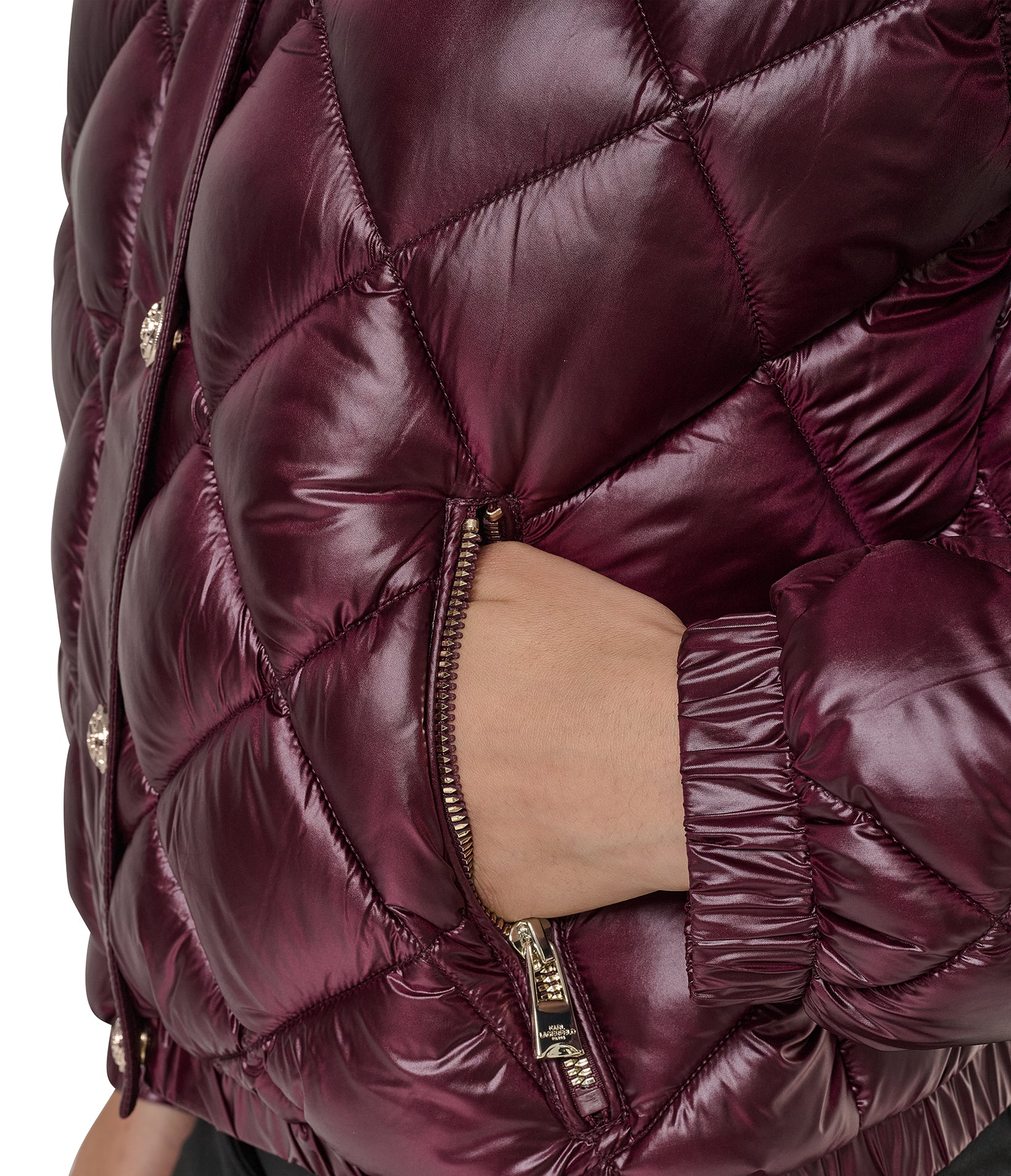 CROPPED QUILTED BUTTON DETAIL JACKET VIEW 7