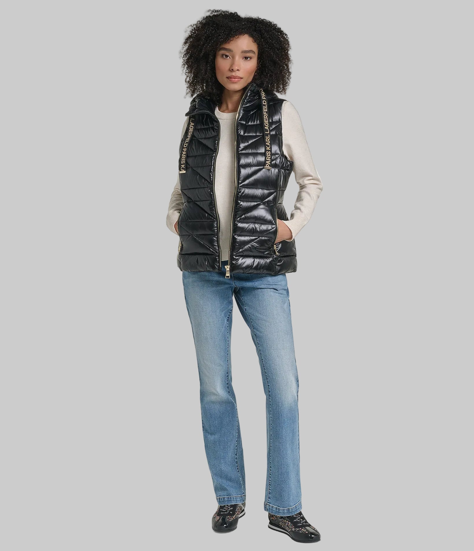 OPP HOODED LOGO PUFFER VEST VIEW 5