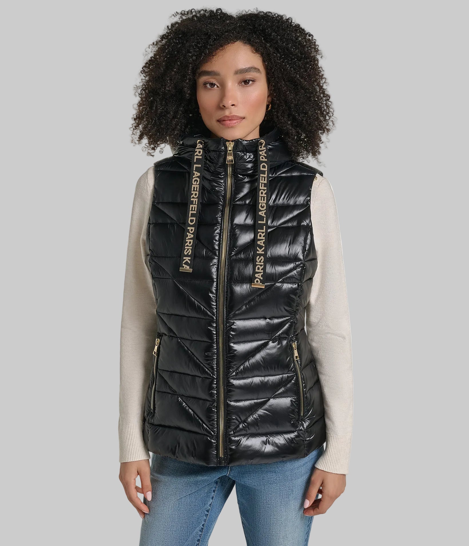 OPP HOODED LOGO PUFFER VEST VIEW 4