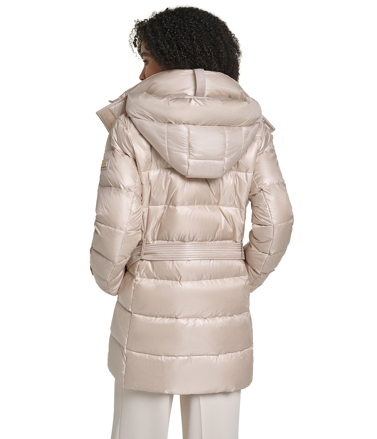 CONTRAST BELTED SHORT PUFFER VIEW 2