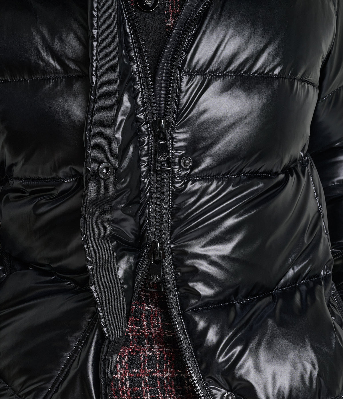 HOODED BELTED HYBRID DOWN PUFFER VIEW 9