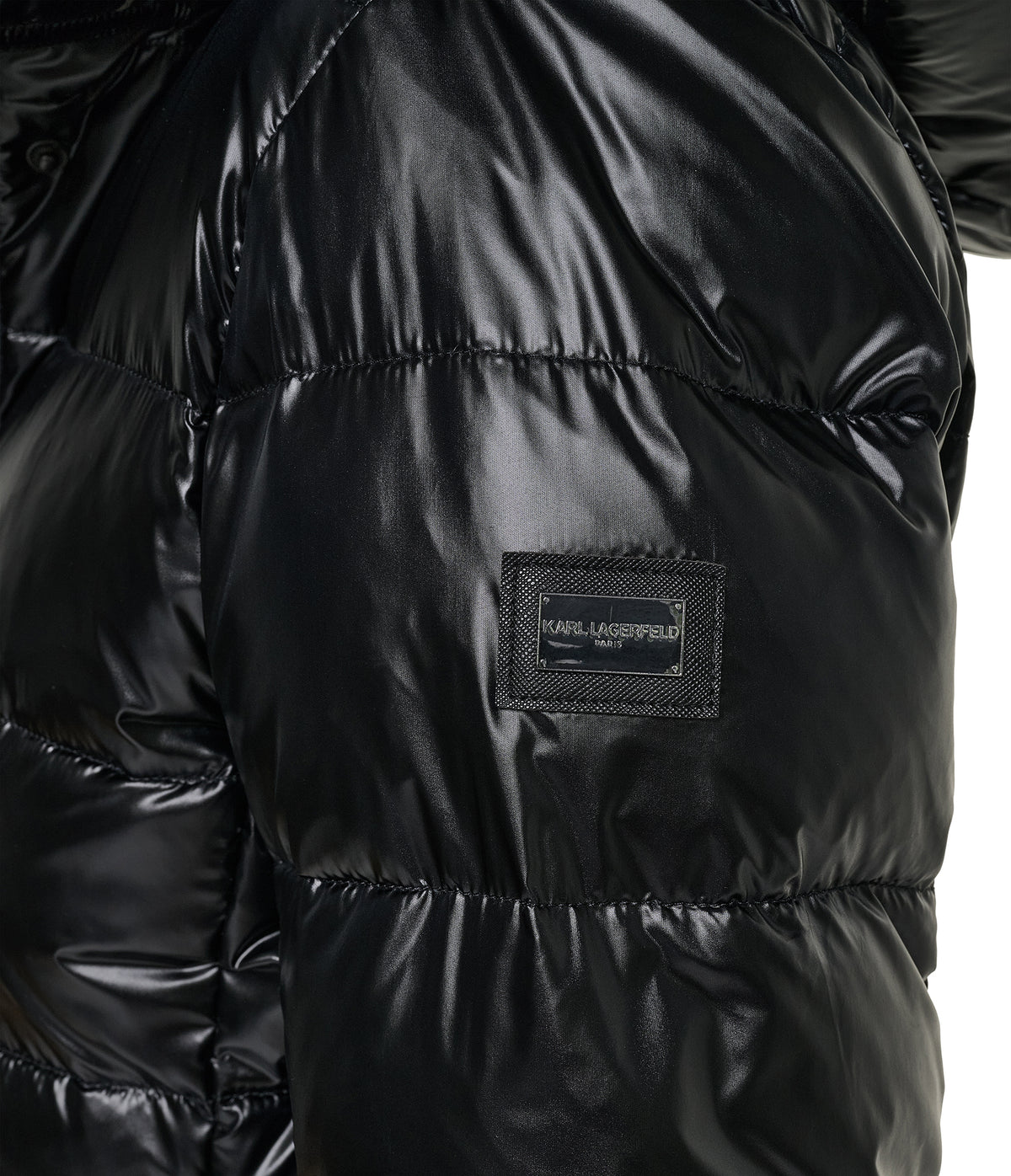 HOODED BELTED HYBRID DOWN PUFFER VIEW 10