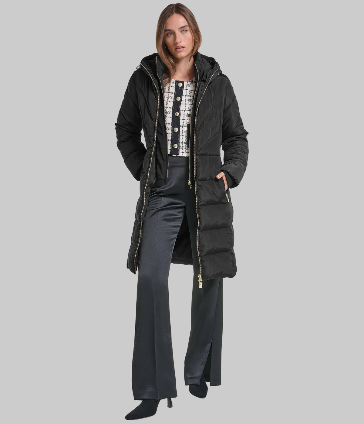HOODED BELTED MIDI PUFFER VIEW 5