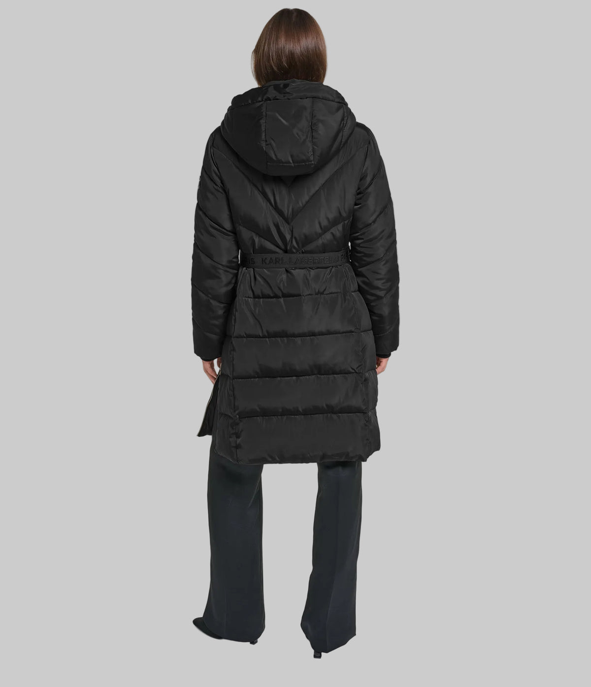 HOODED BELTED MIDI PUFFER VIEW 6