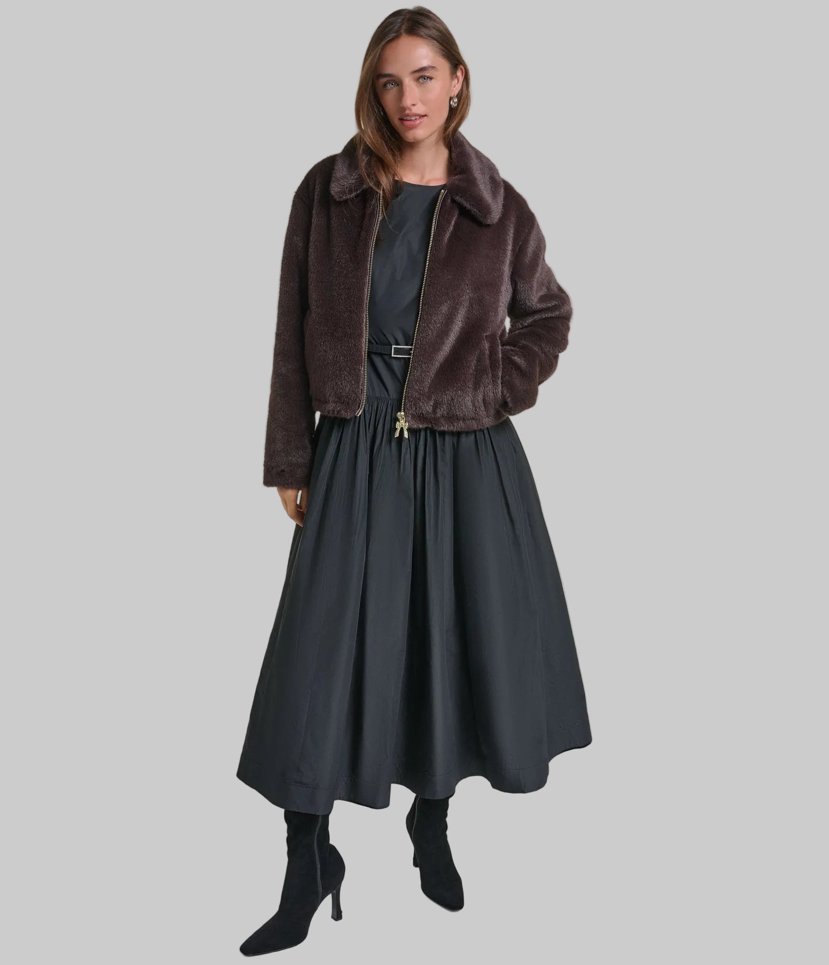 CROPPED FAUX FUR JACKET VIEW 6