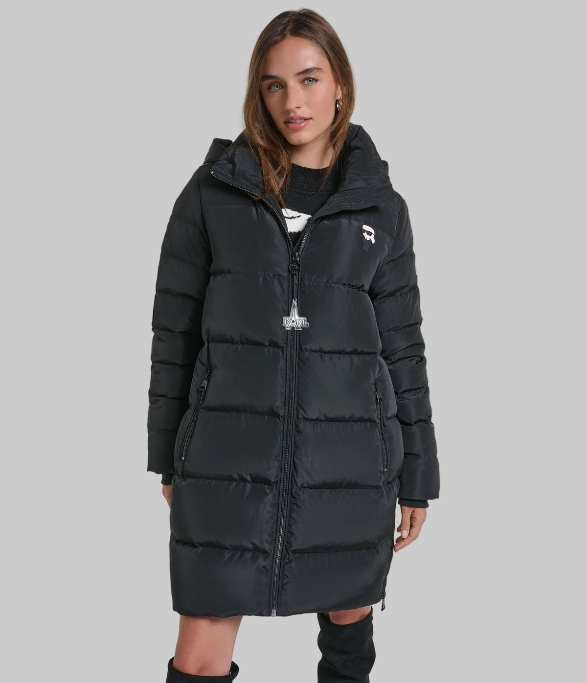 HOODED KARL MAXI PUFFER VIEW 2