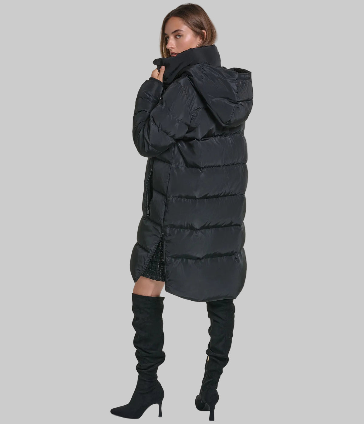 HOODED KARL MAXI PUFFER VIEW 3