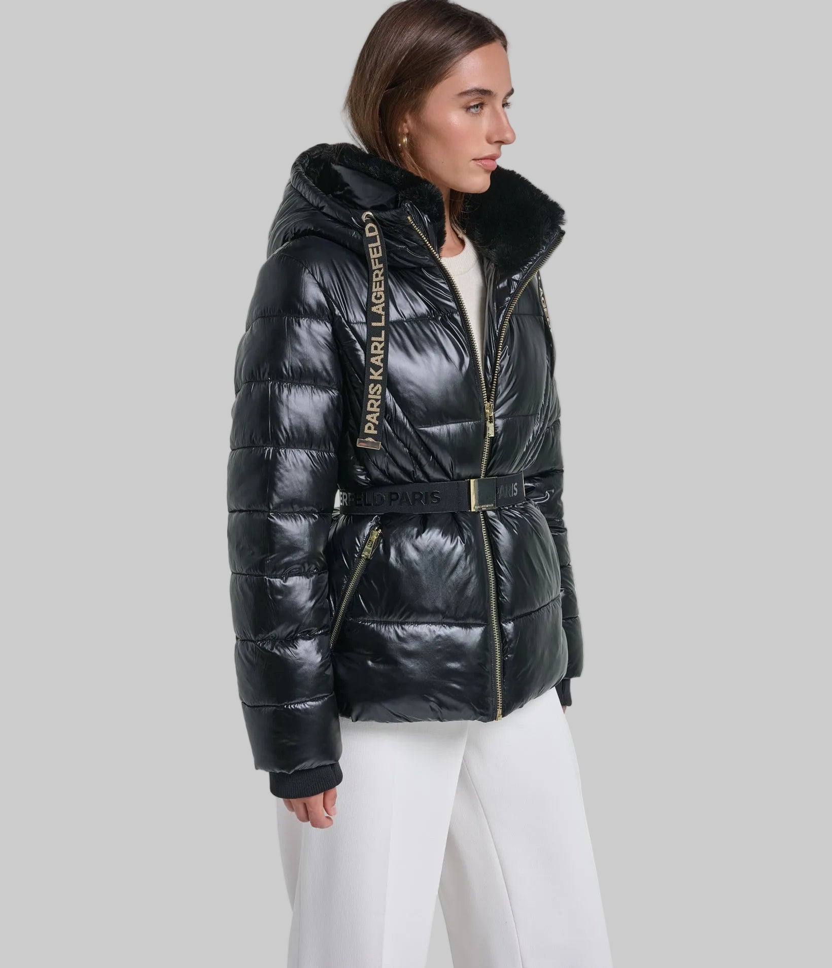 SHORT BELTED PUFFER JACKET VIEW 4