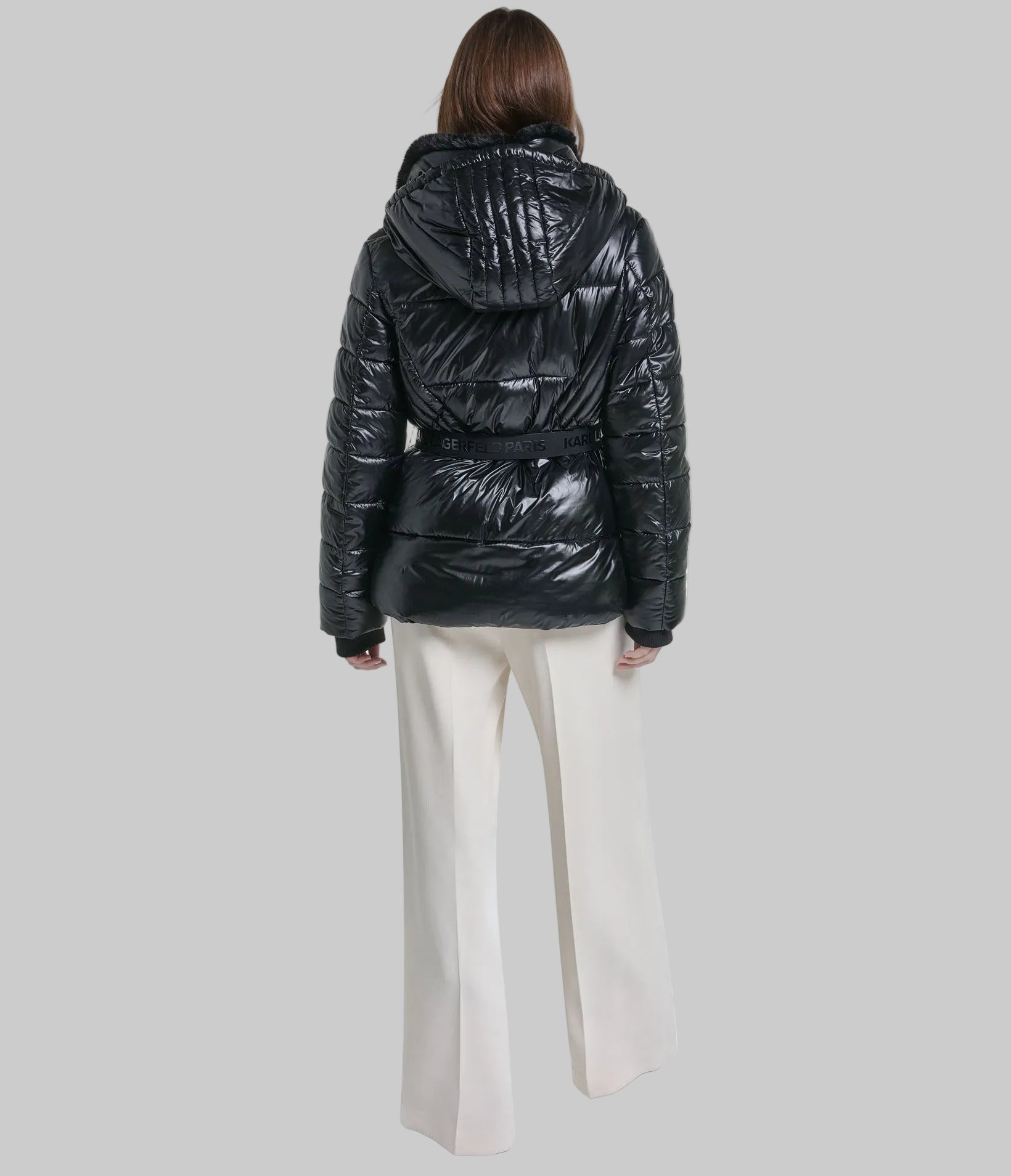 SHORT BELTED PUFFER JACKET VIEW 6