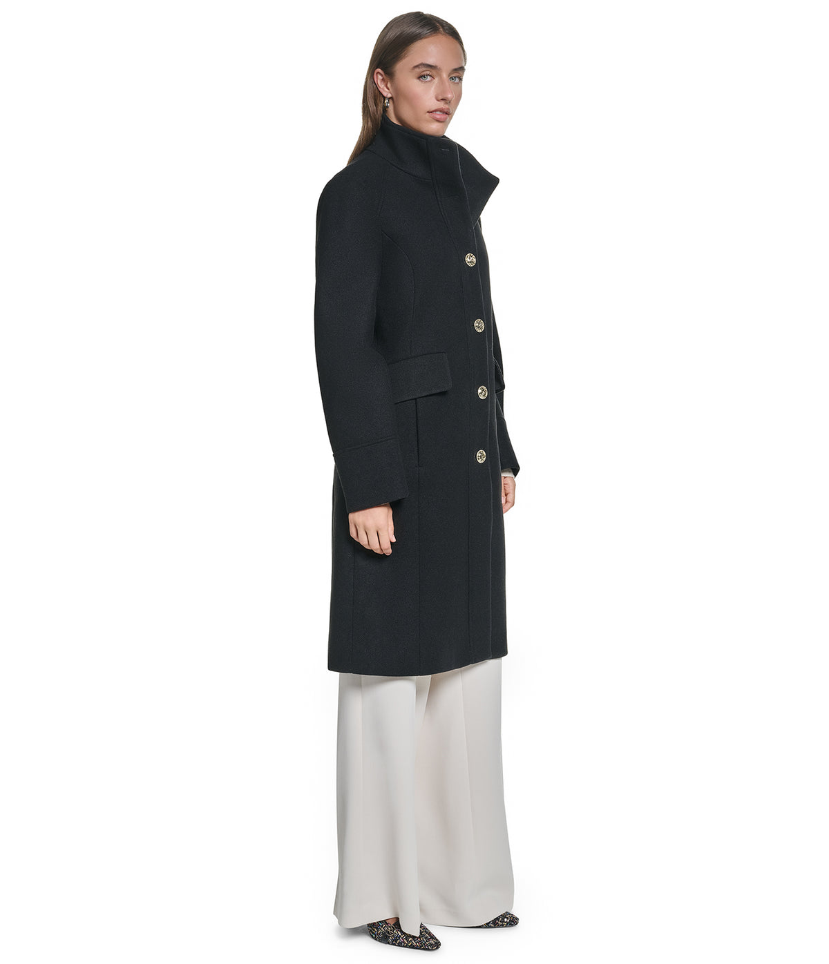 BRUSHED HIGH NECK COAT VIEW 4