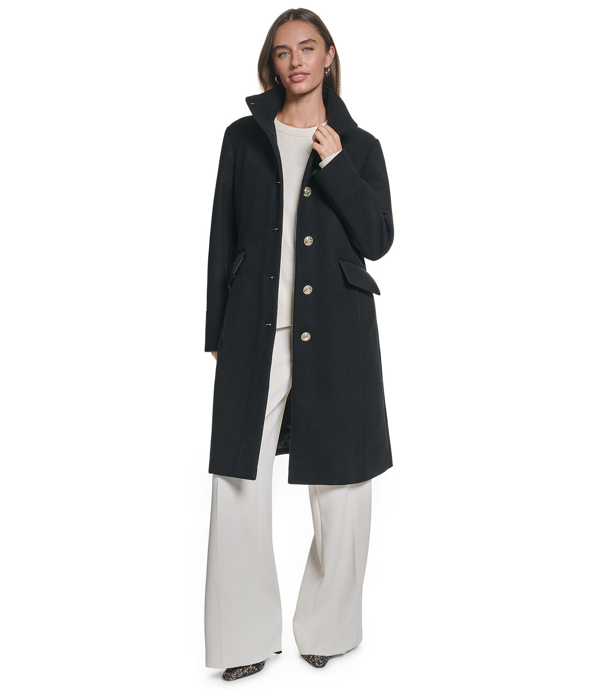 BRUSHED HIGH NECK COAT VIEW 6
