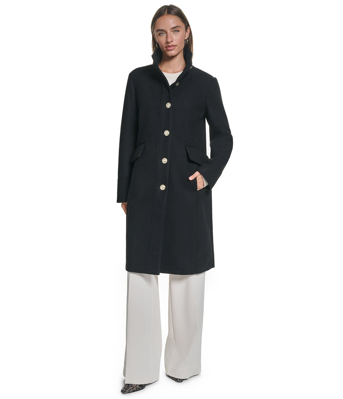 BRUSHED HIGH NECK COAT VIEW 7