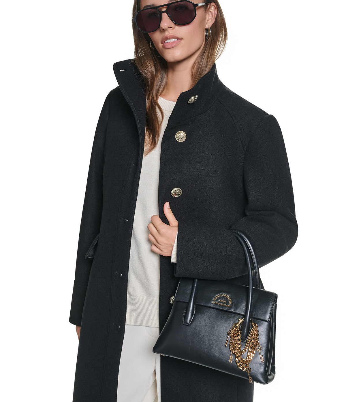 BRUSHED HIGH NECK COAT VIEW 2