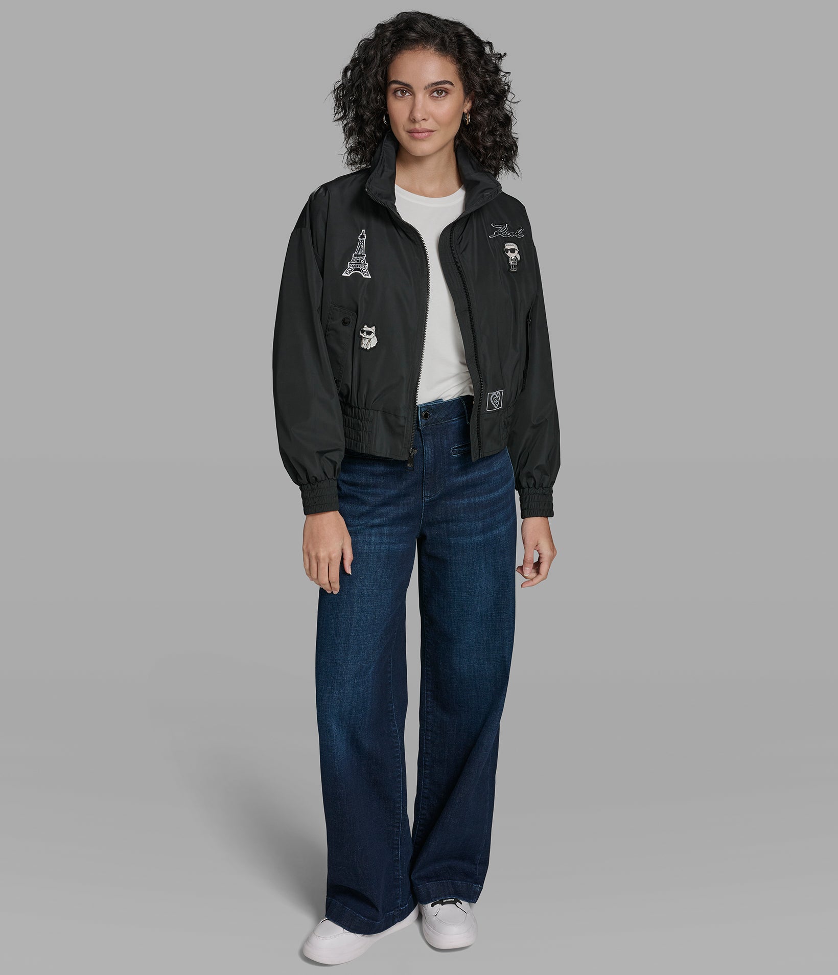 Patch Bomber Jacket | Karl Lagerfeld Paris
