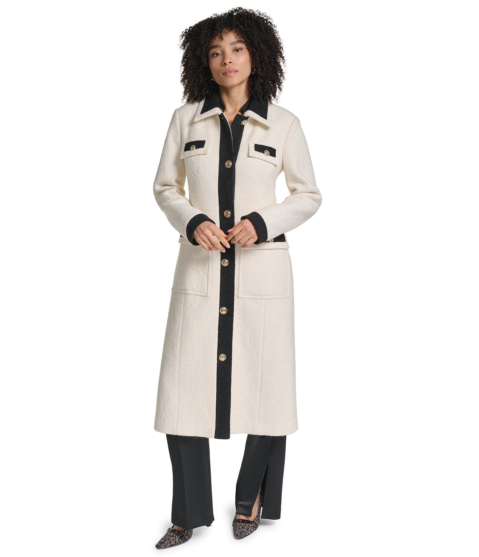 LONG COLLAR CONTRAST COAT VIEW 6