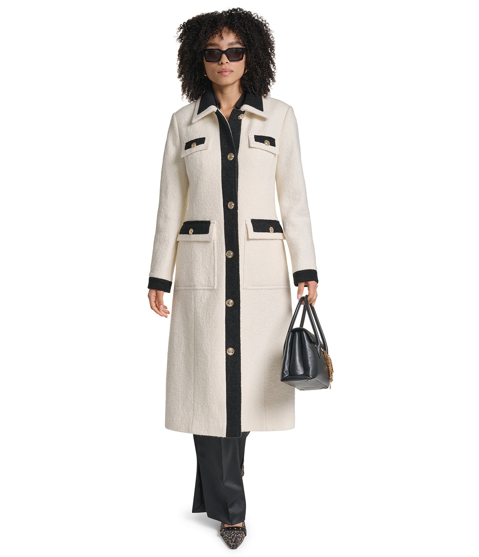 LONG COLLAR CONTRAST COAT VIEW 5