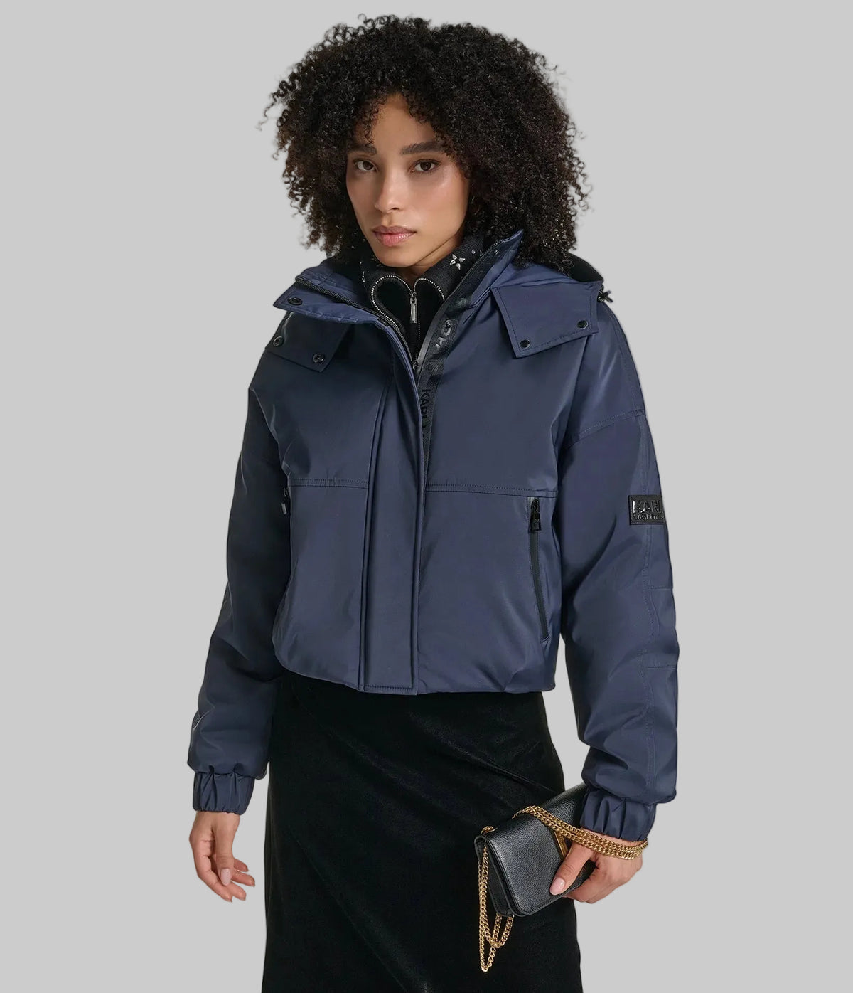 CROPPED HOODED BOMBER View 2 | Jackets & Coats