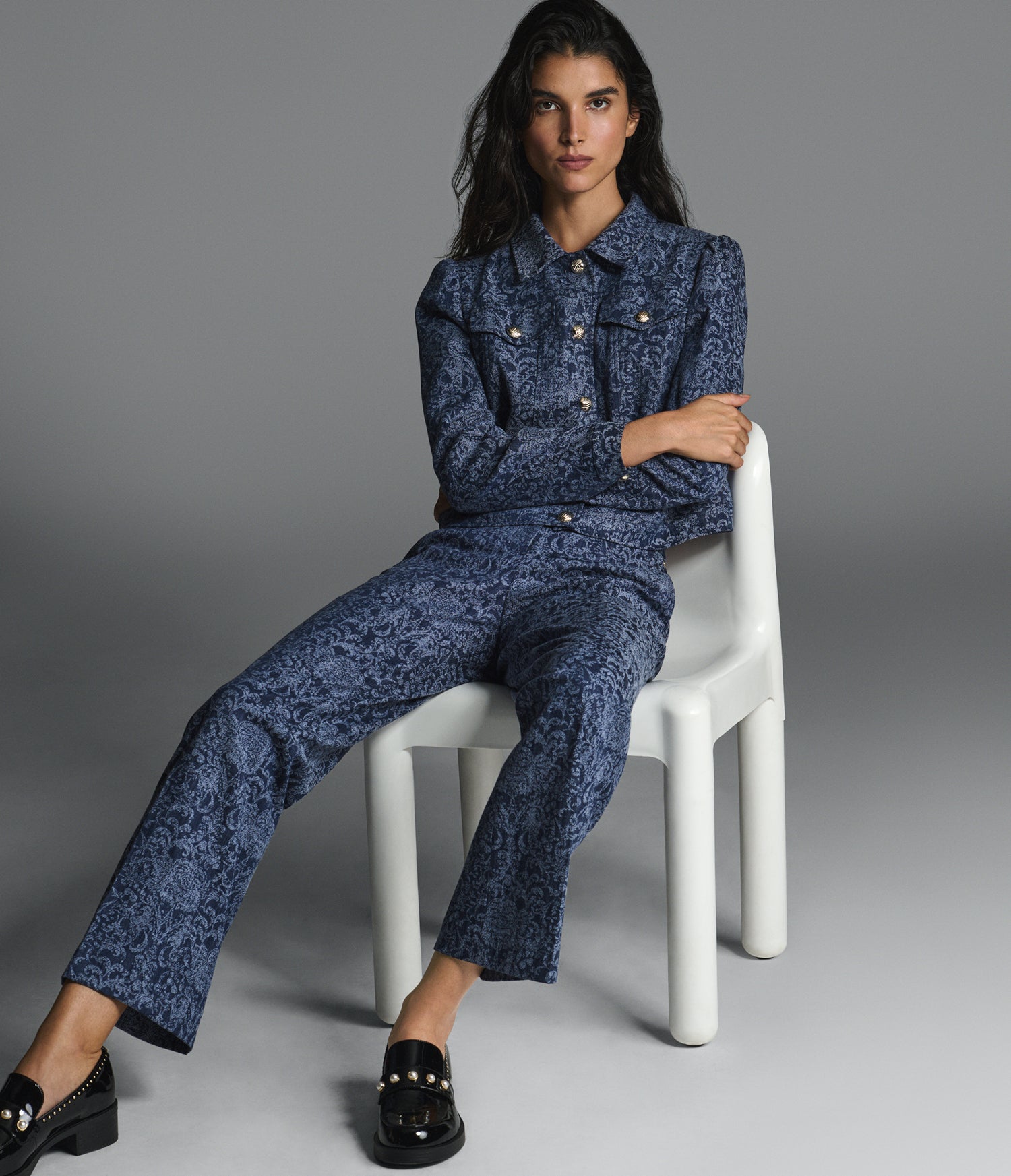 BROCADE CO-ORD DENIM JACKET View 1 | Women's Denim