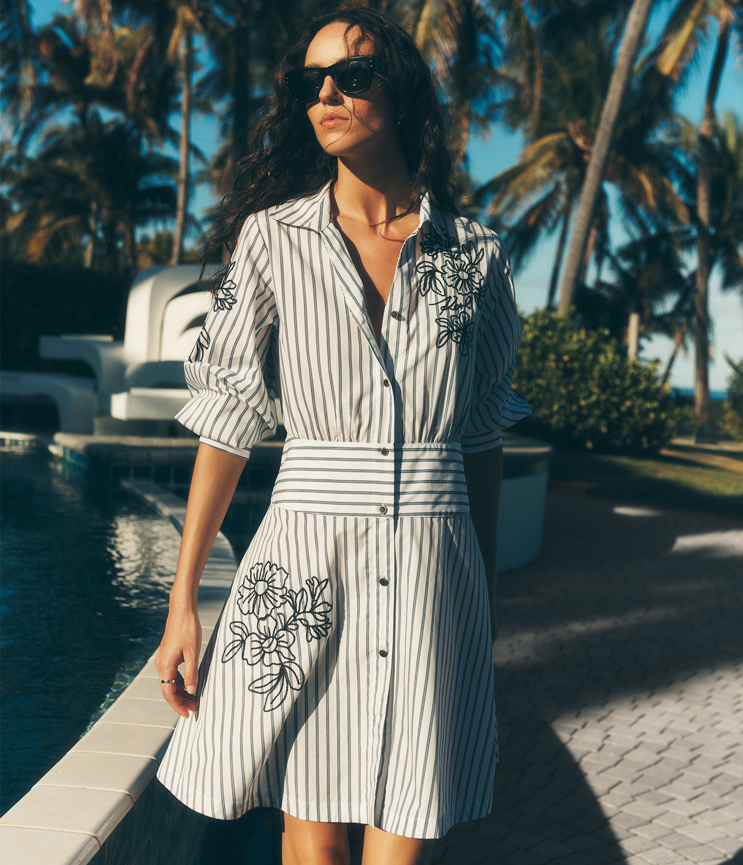 Contrast Stitch Pleated Shirt Dress | Dresses & Jumpsuits | Karl