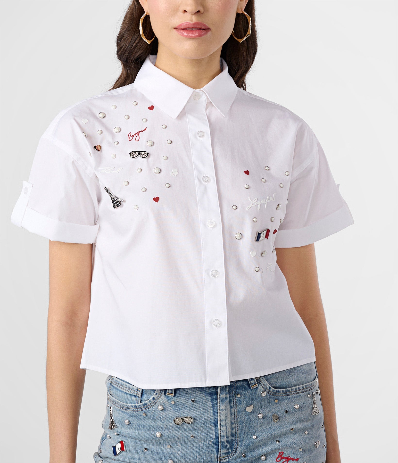 WHIMSY PINS CROPPED BUTTON DOWN