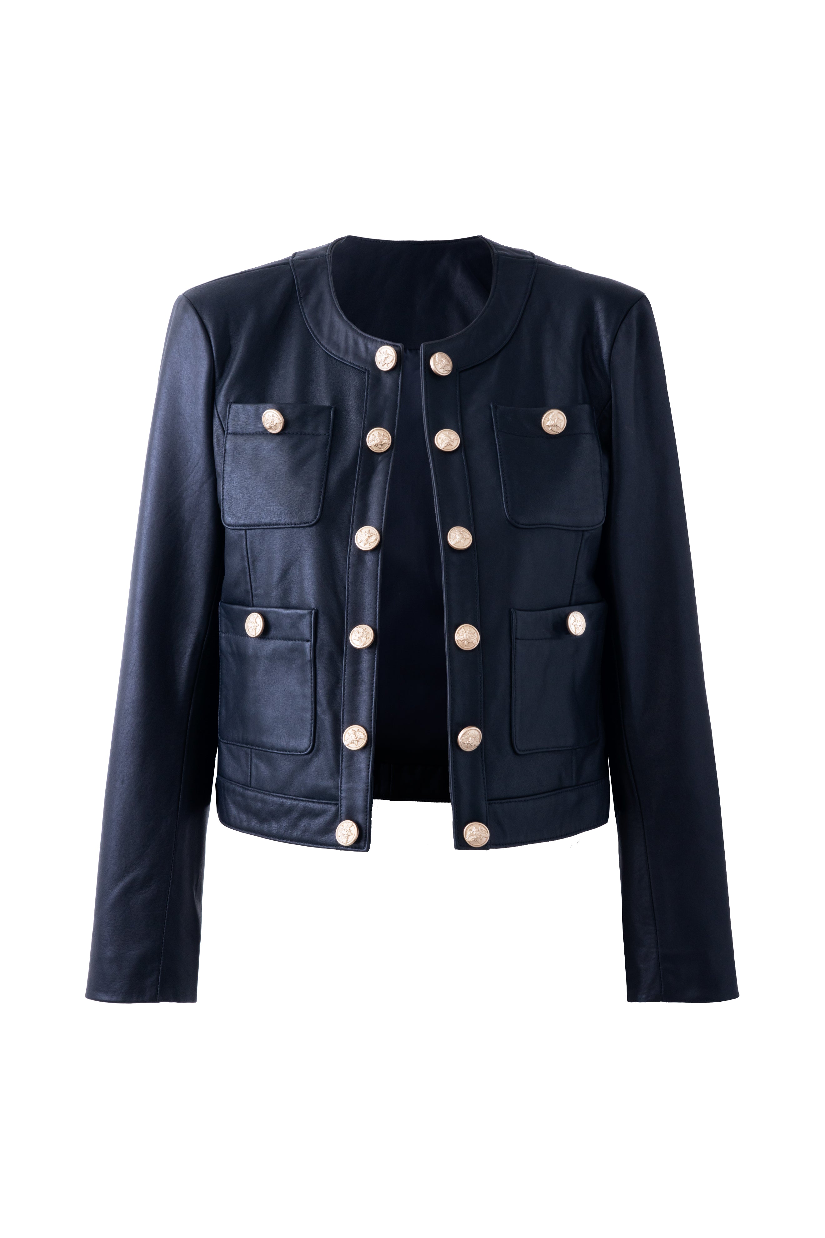 COLLARLESS LEATHER JACKET View 2 | Products