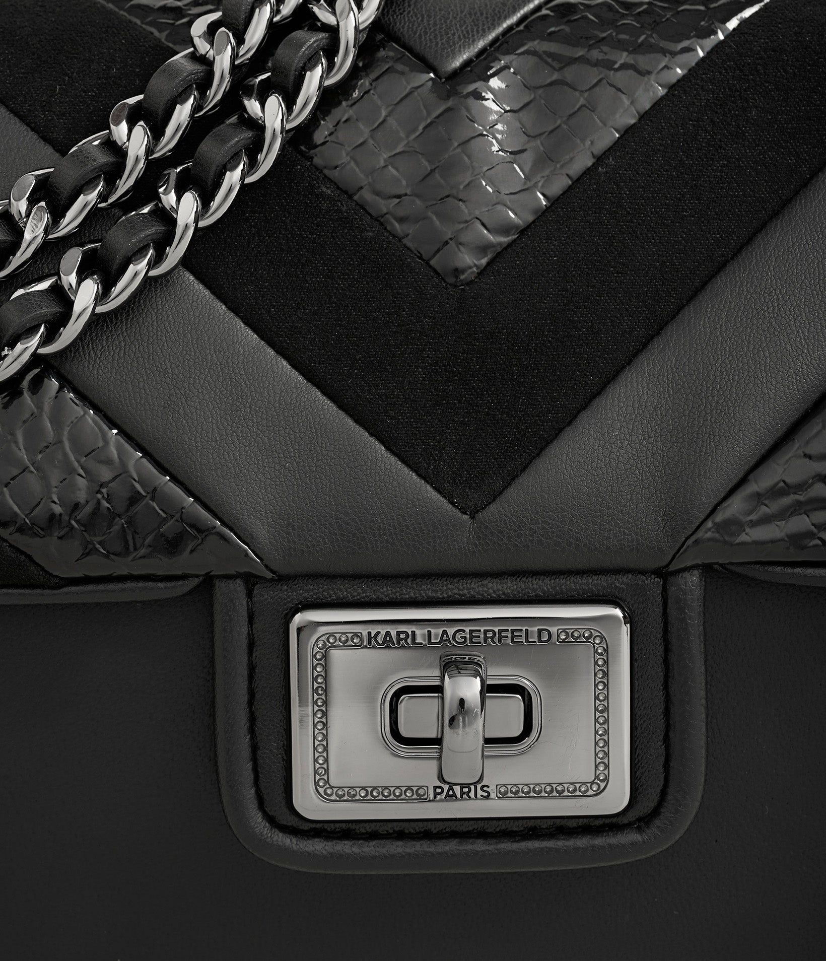 AGYNESS LEATHER AND SUEDE SHOULDER BAG | Karl Lagerfeld Paris