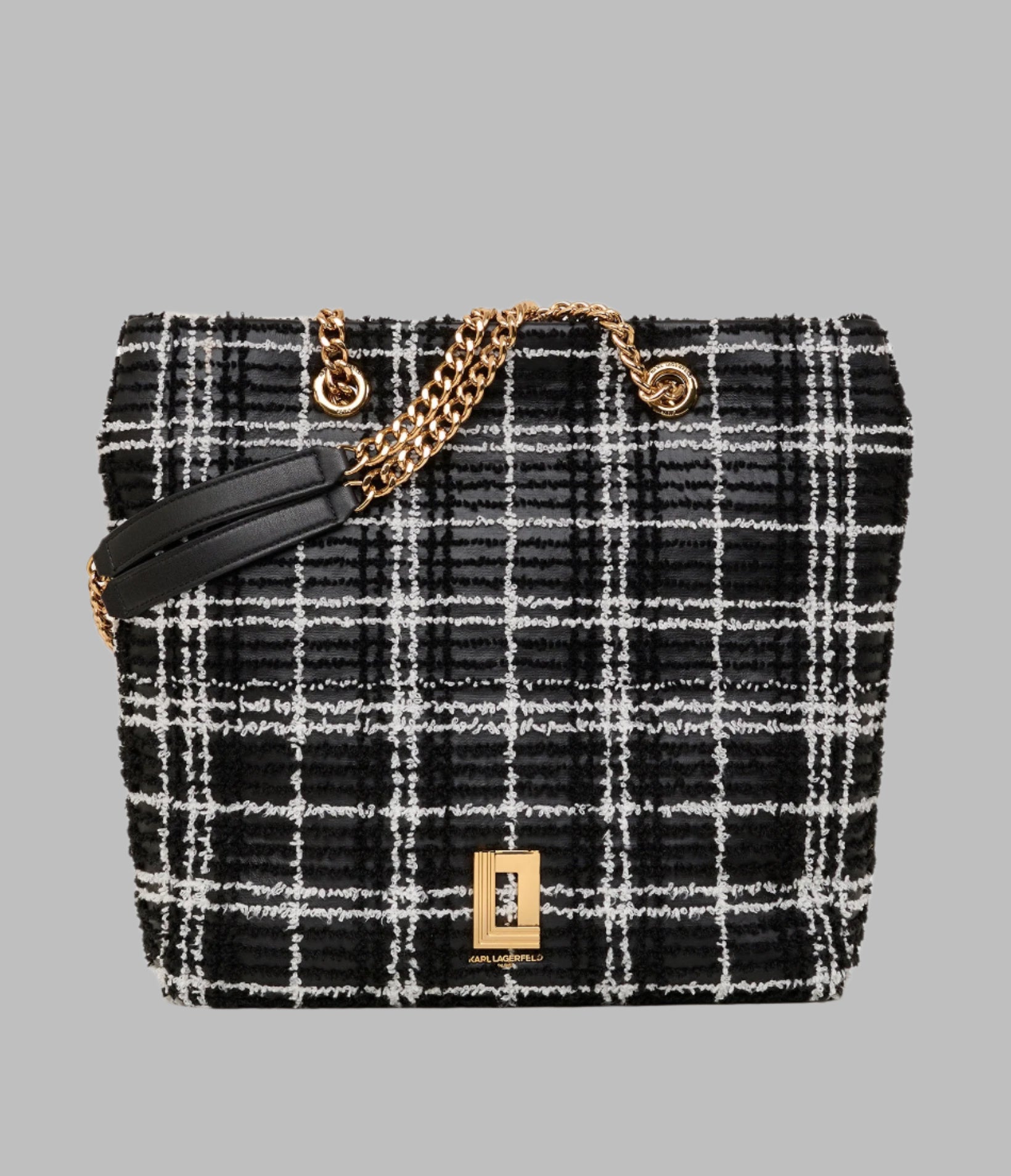 LAFAYETTE CHENILLE PLAID TOTE VIEW 1
