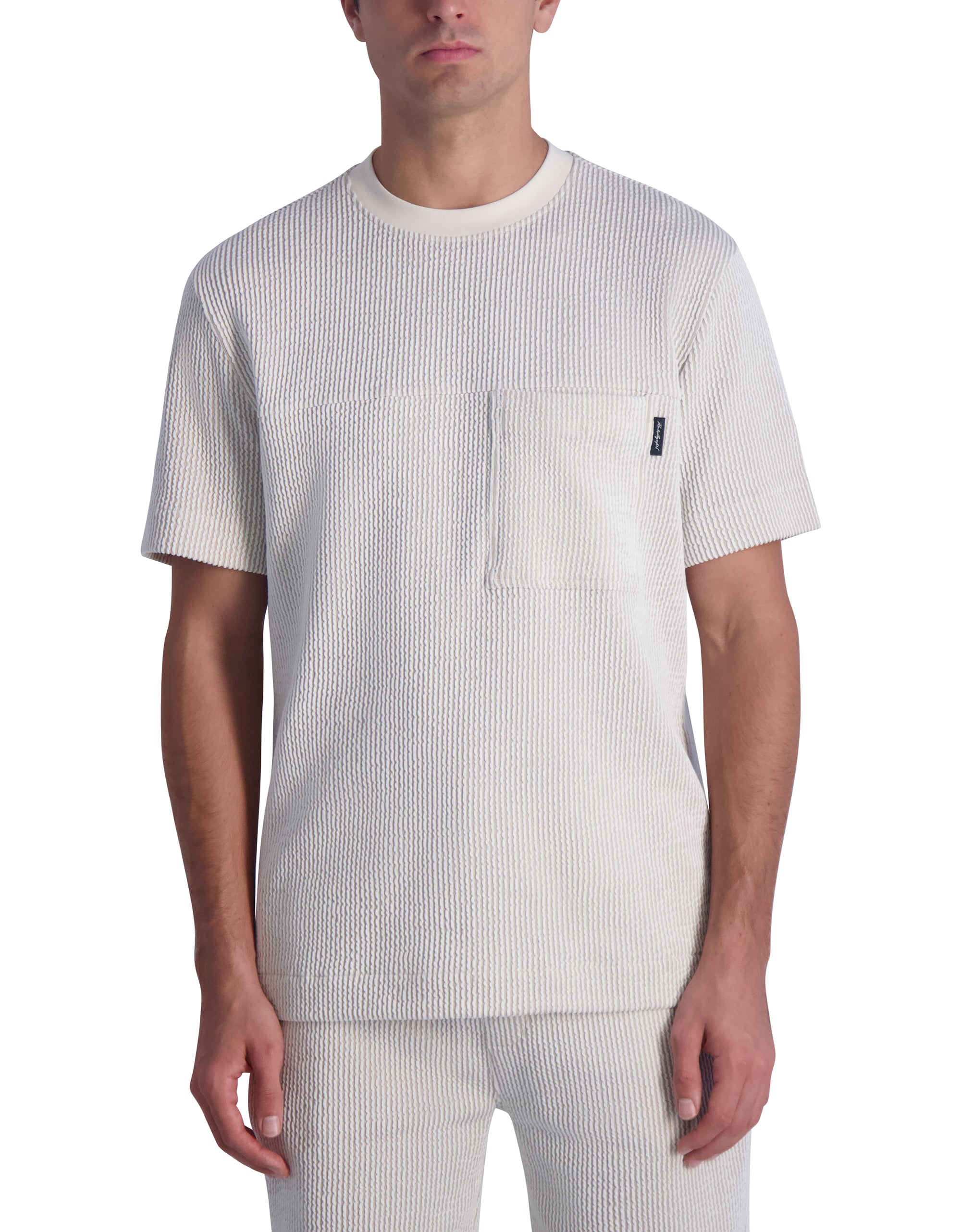 TEXTURED OVERSIZED T-SHIRT WITH CHEST POCKET