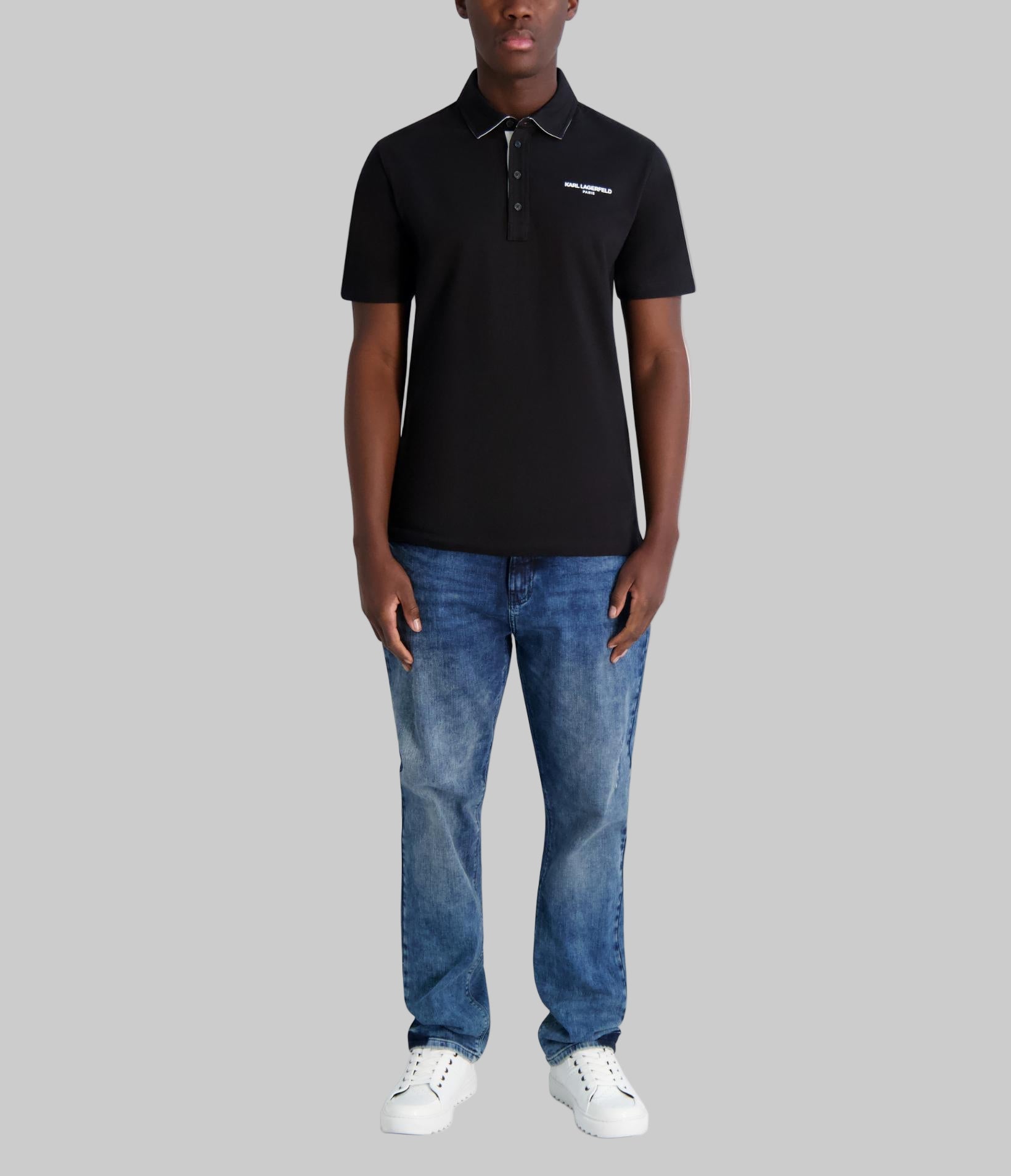 LOGO POLO WITH PLACKET DETAIL VIEW 4 | Men's Sale