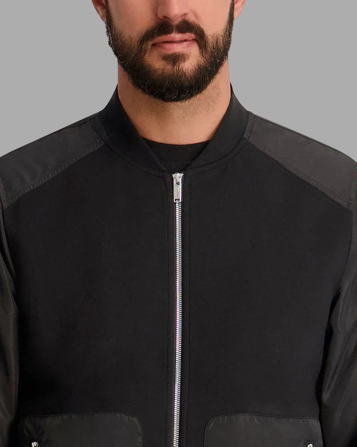 MIXED MEDIA BOMBER JACKET VIEW 5 | Men's Clothing