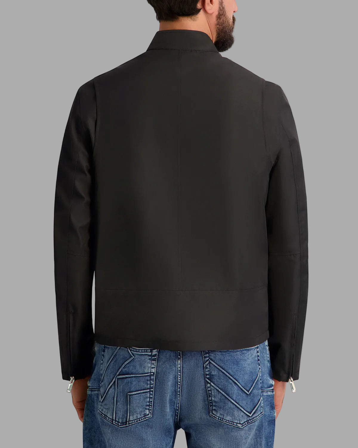 ZIP FRONT RACER JACKET WITH CHEST POCKETS View 2 | Men's Clothing