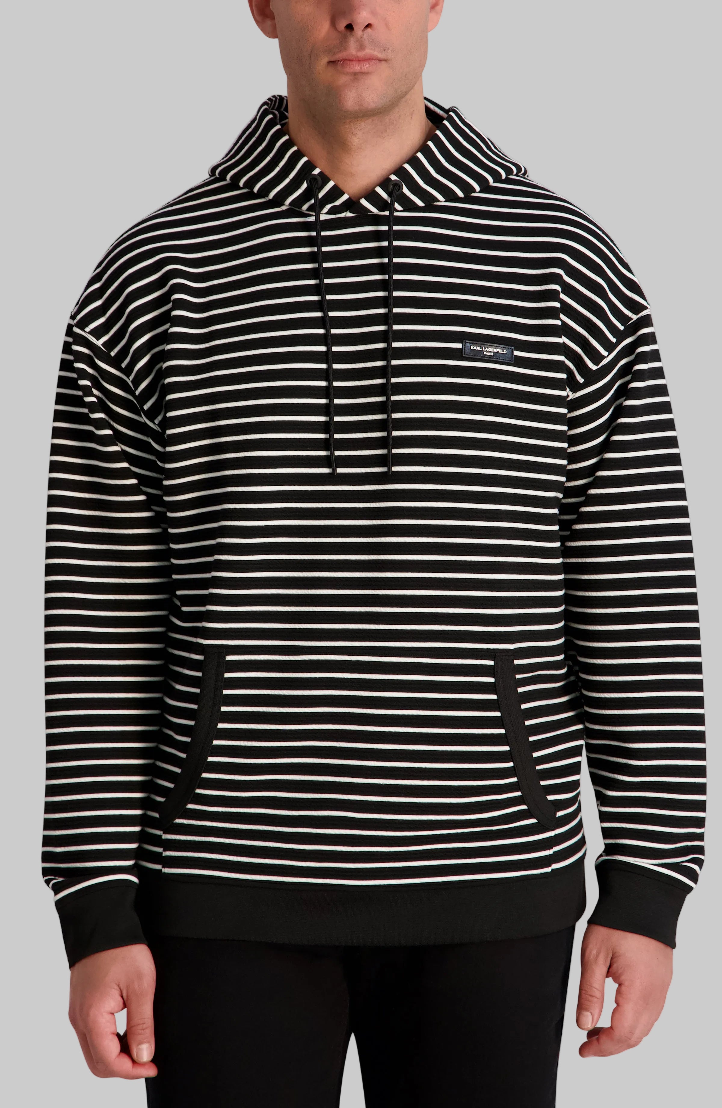 TEXTURED STRIPED HOODIE VIEW 7 | Men's Clothing