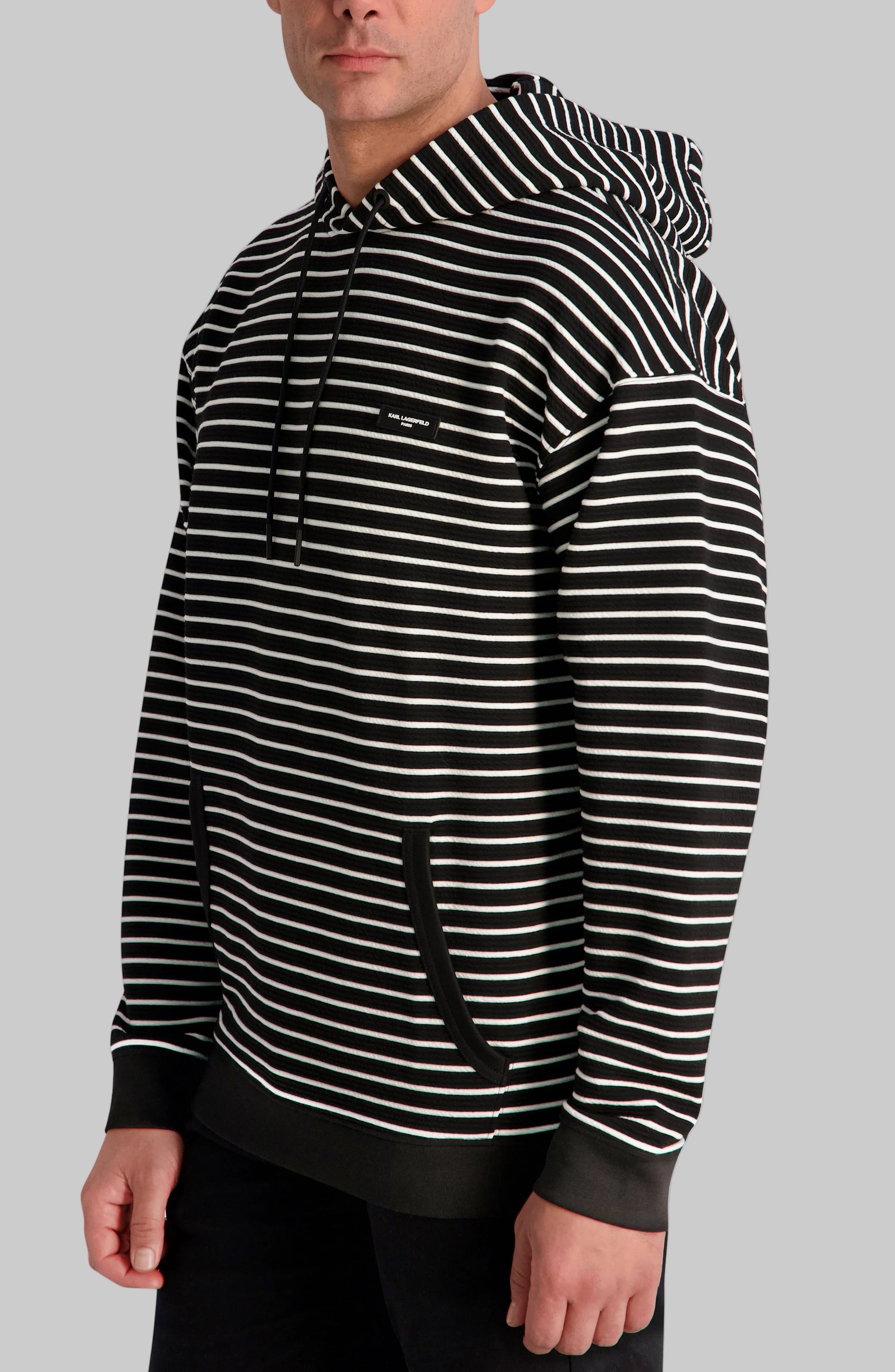 TEXTURED STRIPED HOODIE VIEW 3 | Men's Clothing