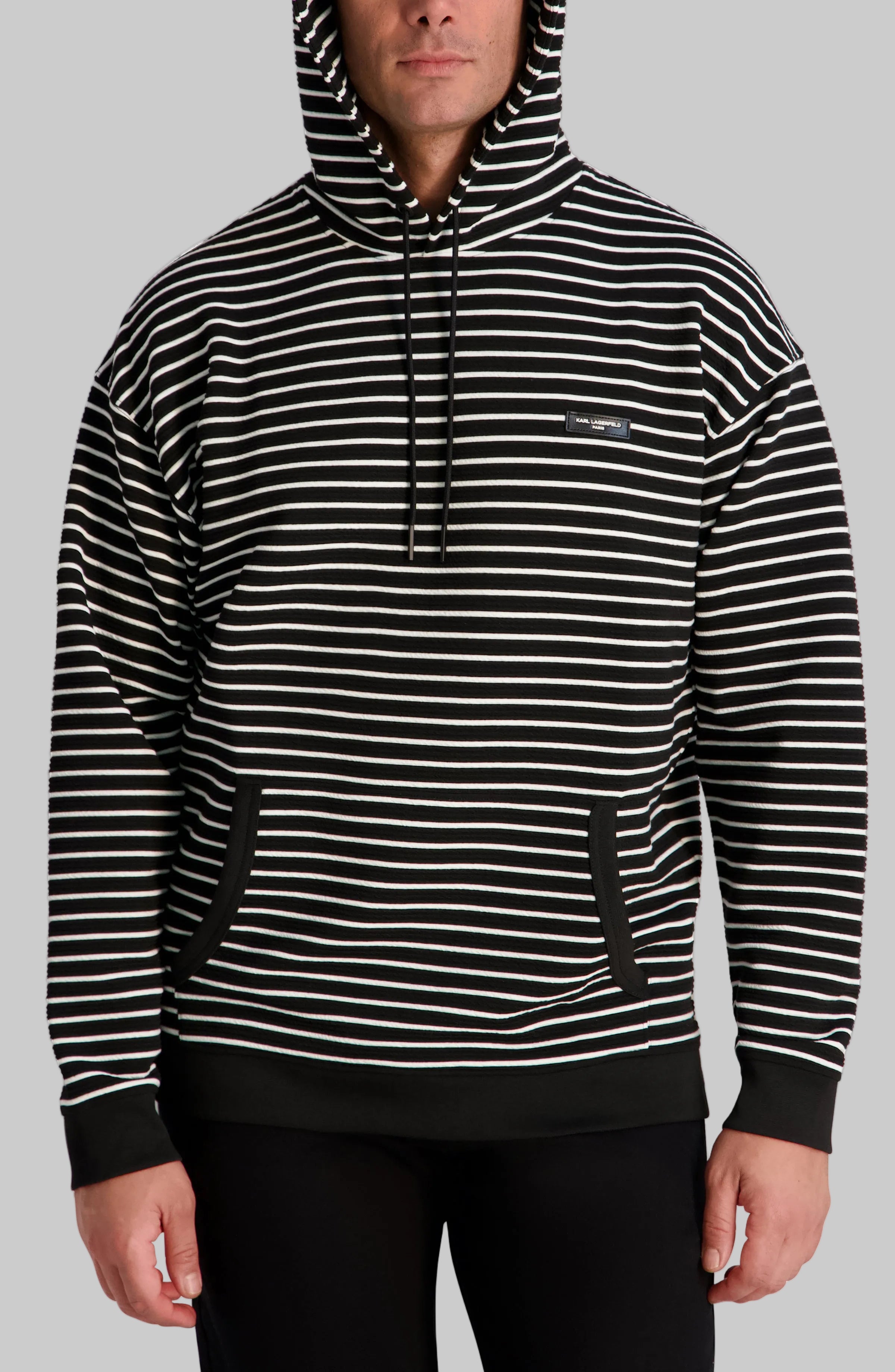 TEXTURED STRIPED HOODIE VIEW 4 | Men's Clothing