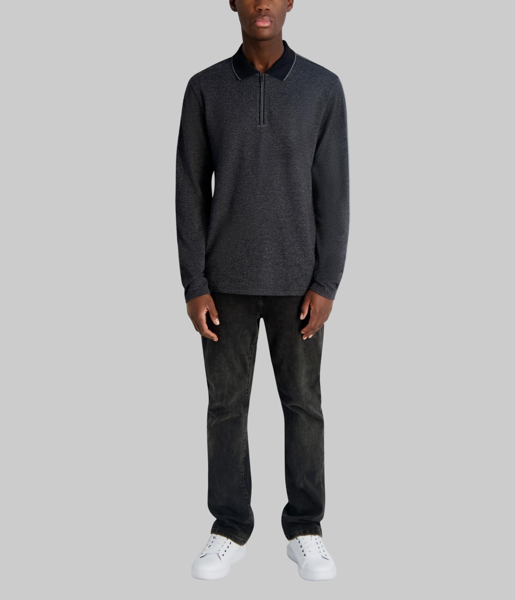 LONG SLEEVE QUARTER ZIP POLO VIEW 4
