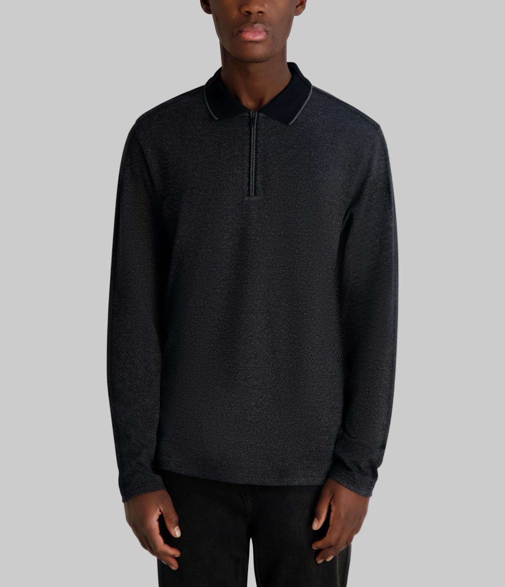 LONG SLEEVE QUARTER ZIP POLO VIEW 1