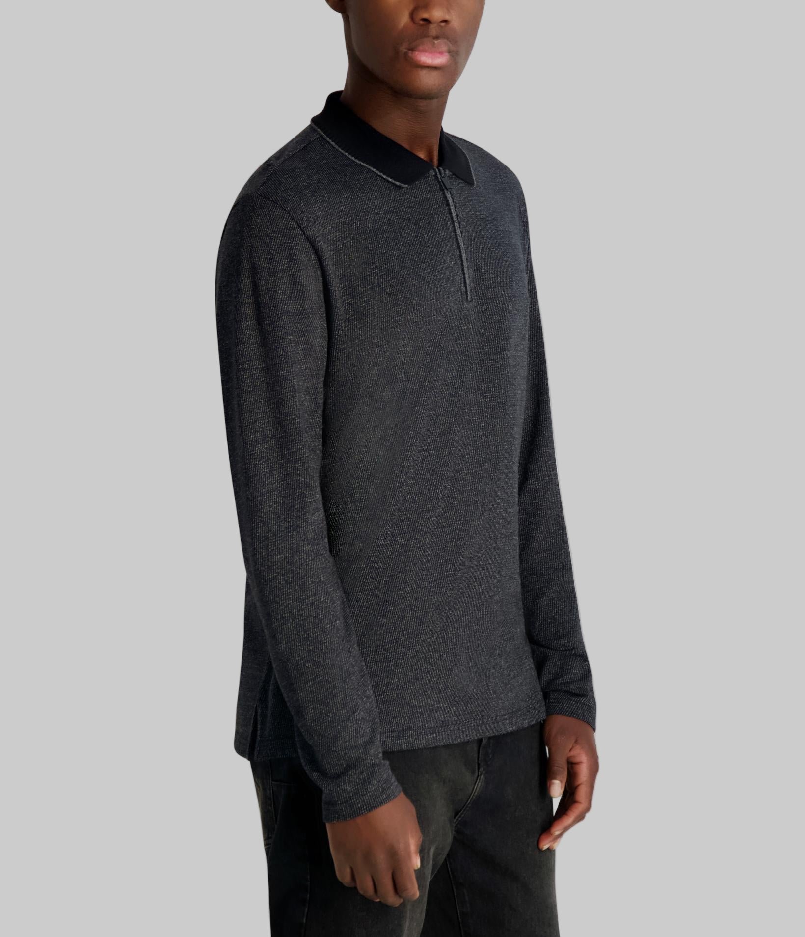 LONG SLEEVE QUARTER ZIP POLO VIEW 3