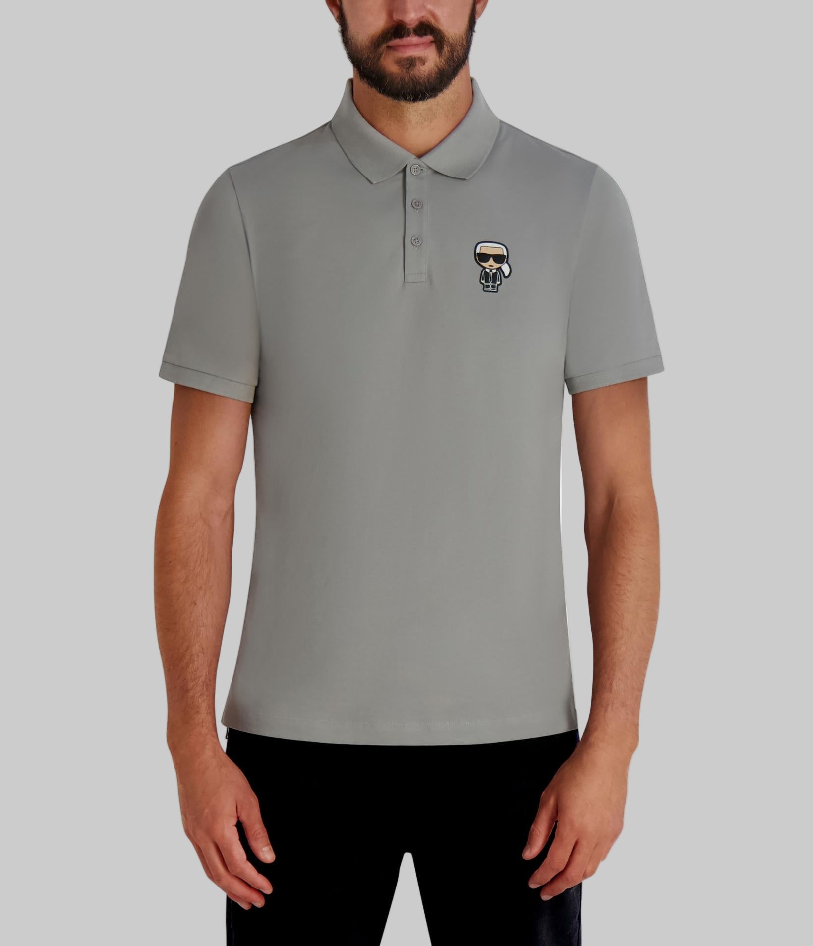 Pique Button Polo With Karl Tees Polos Karl Lagerfeld Paris
