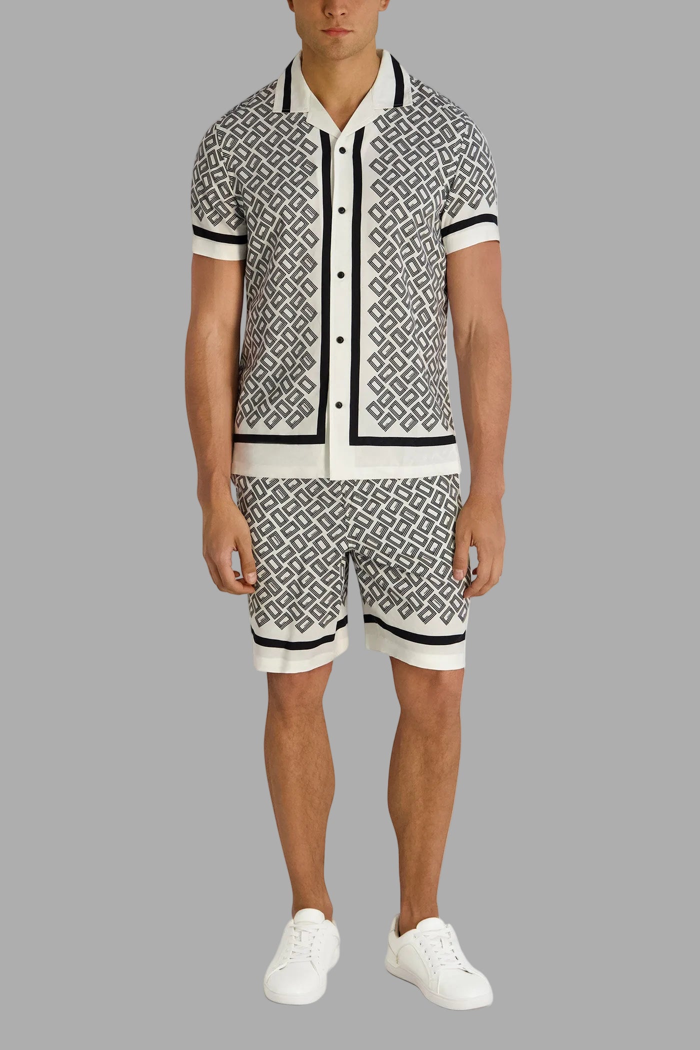 DOUBLE L PRINTED BUTTON FRONT SHIRT VIEW 4 | Men's Clothing