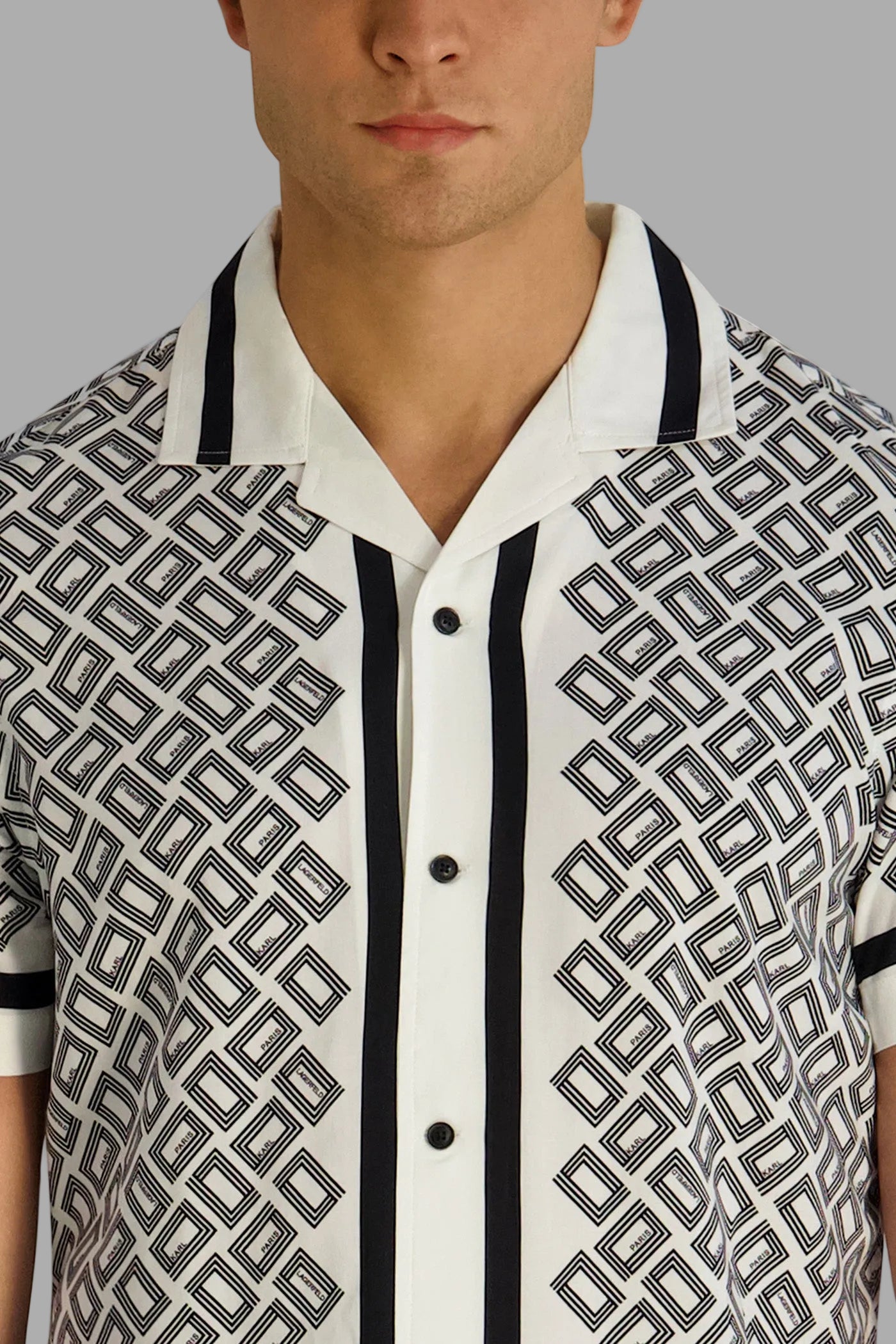 DOUBLE L PRINTED BUTTON FRONT SHIRT VIEW 5 | Men's Clothing