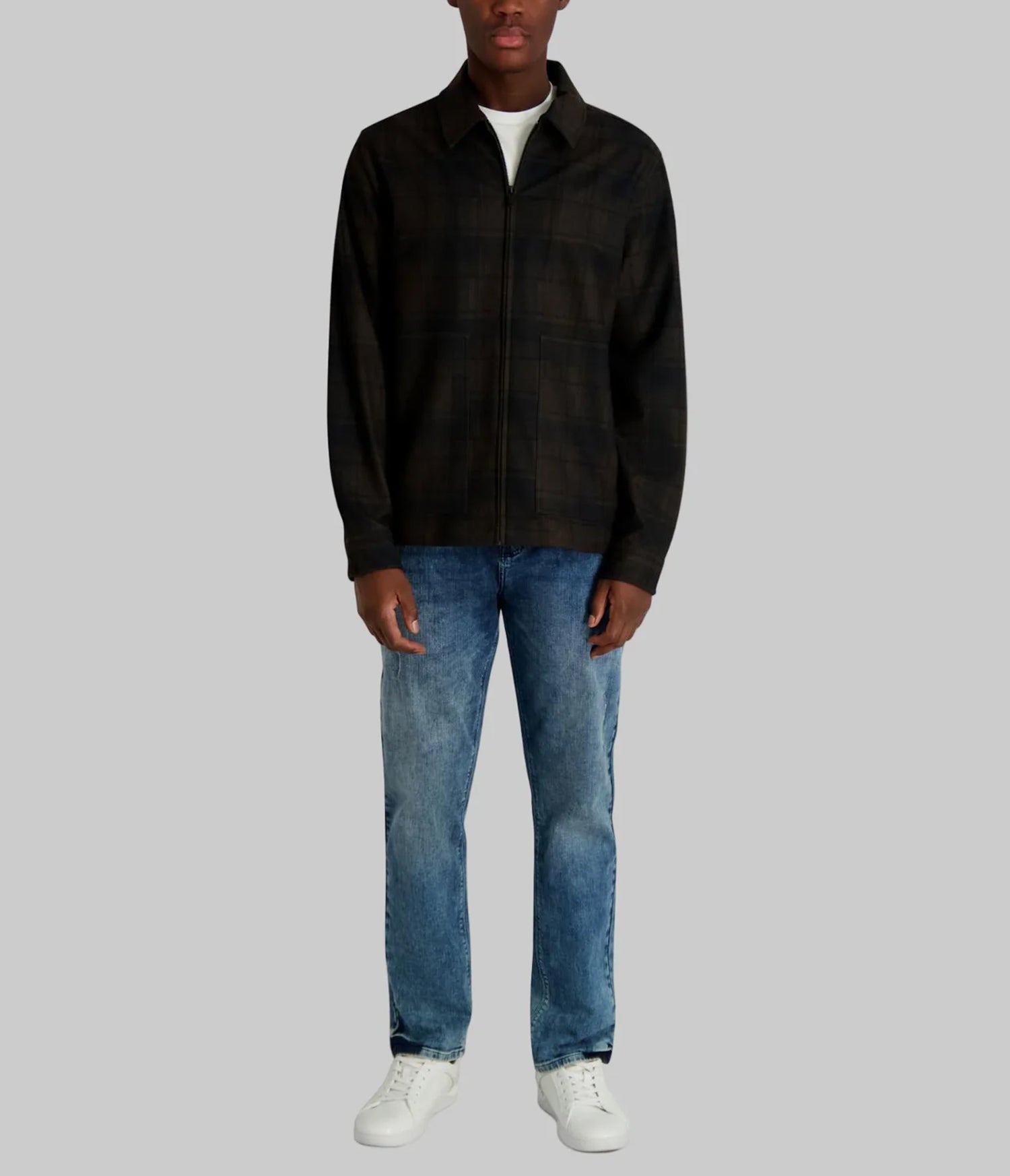 LONG SLEEVE ZIP FRONT SHIRT JACKET VIEW 4 | Men's Sweaters & Shirts